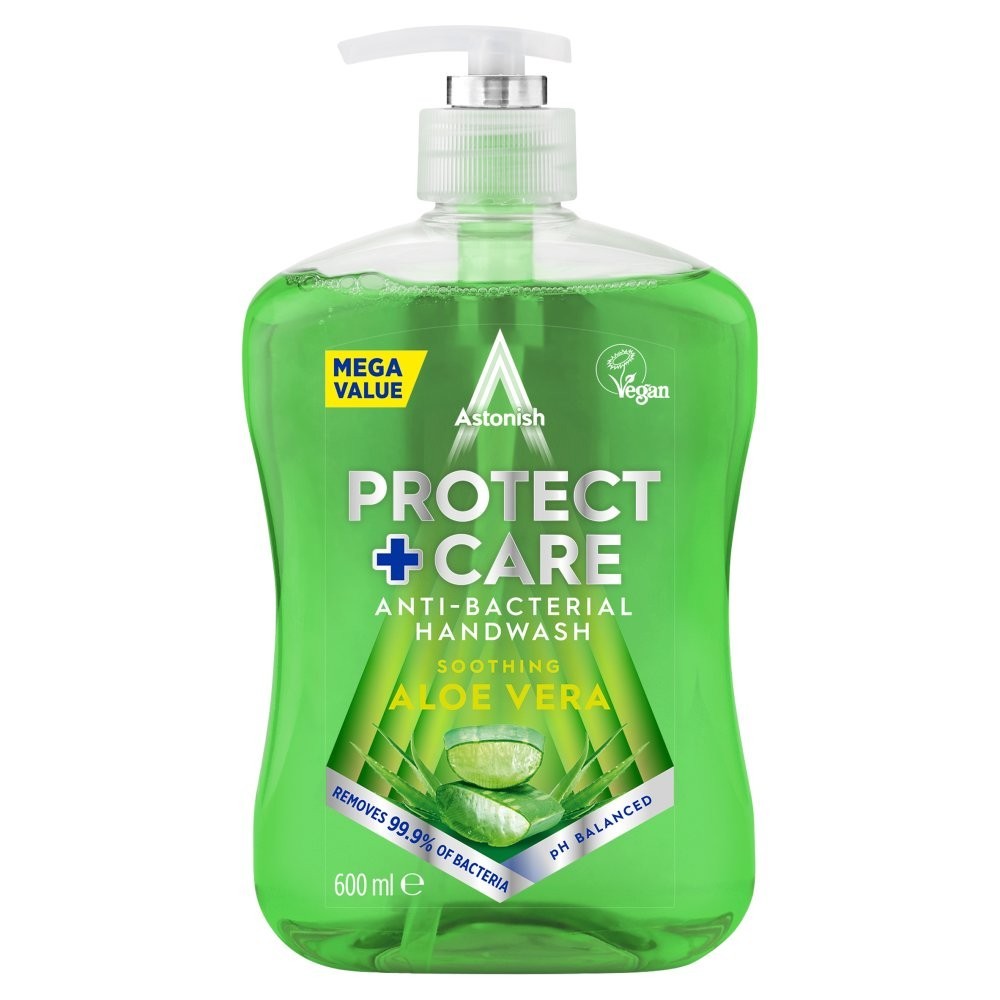 Astonish Protect & Care Antibacterial Hand Wash 600ml Bulk Pack of 6 Soap Eco