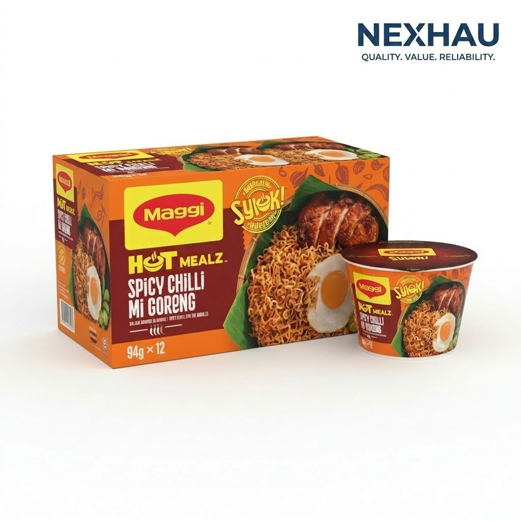 12 Pack Maggi Hot Mealz Spicy Chilli Stir Fry Noodles 94g x12 - Bulk Bundle