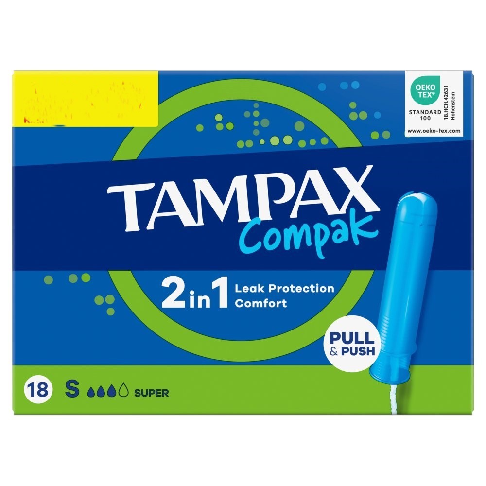 6 Pack Tampax Compak Super Tampons With Applicator 18s x6 - Bulk Pack Bundle