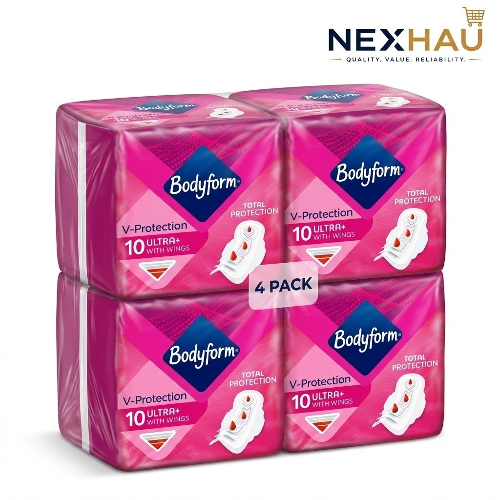 4 Pack Bodyform Cour-V Ultra Normal Sanitary Towels Wings 10s x4 - Bulk Pack