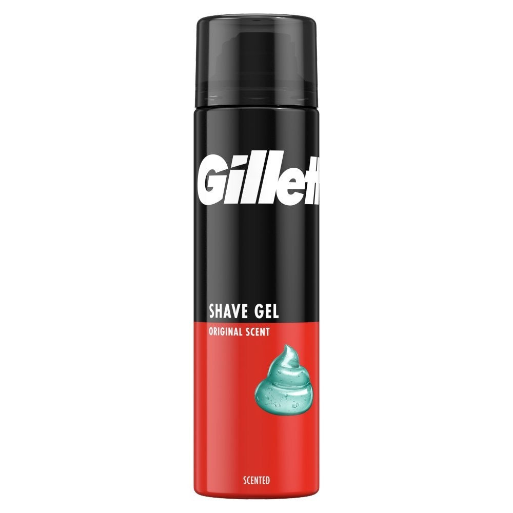 6 Pack Gillette Classic Shave Gel Original Scent 200ml x6 - Bulk Value Pack