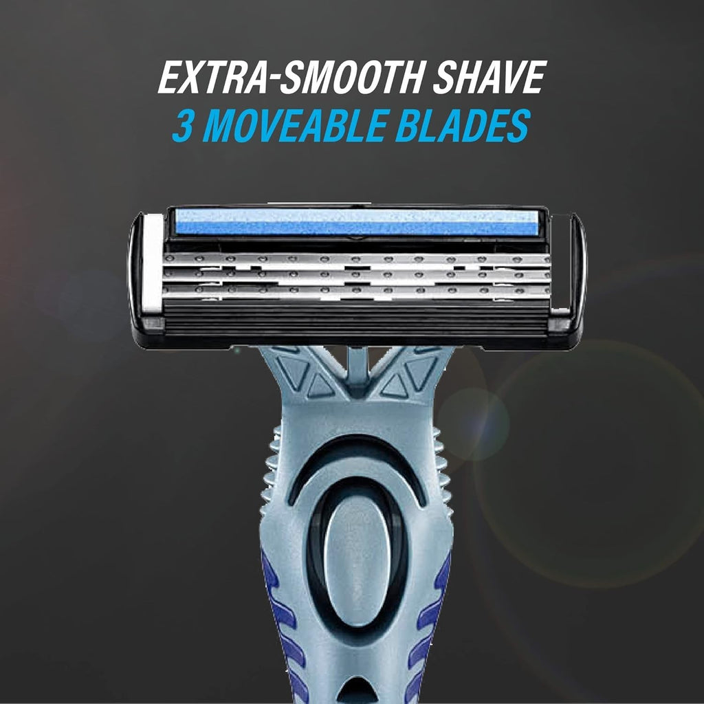 8 Pack BIC Flex 3 Men's 3 Blade Disposable Razors 4s x8 - Bulk Value Pack