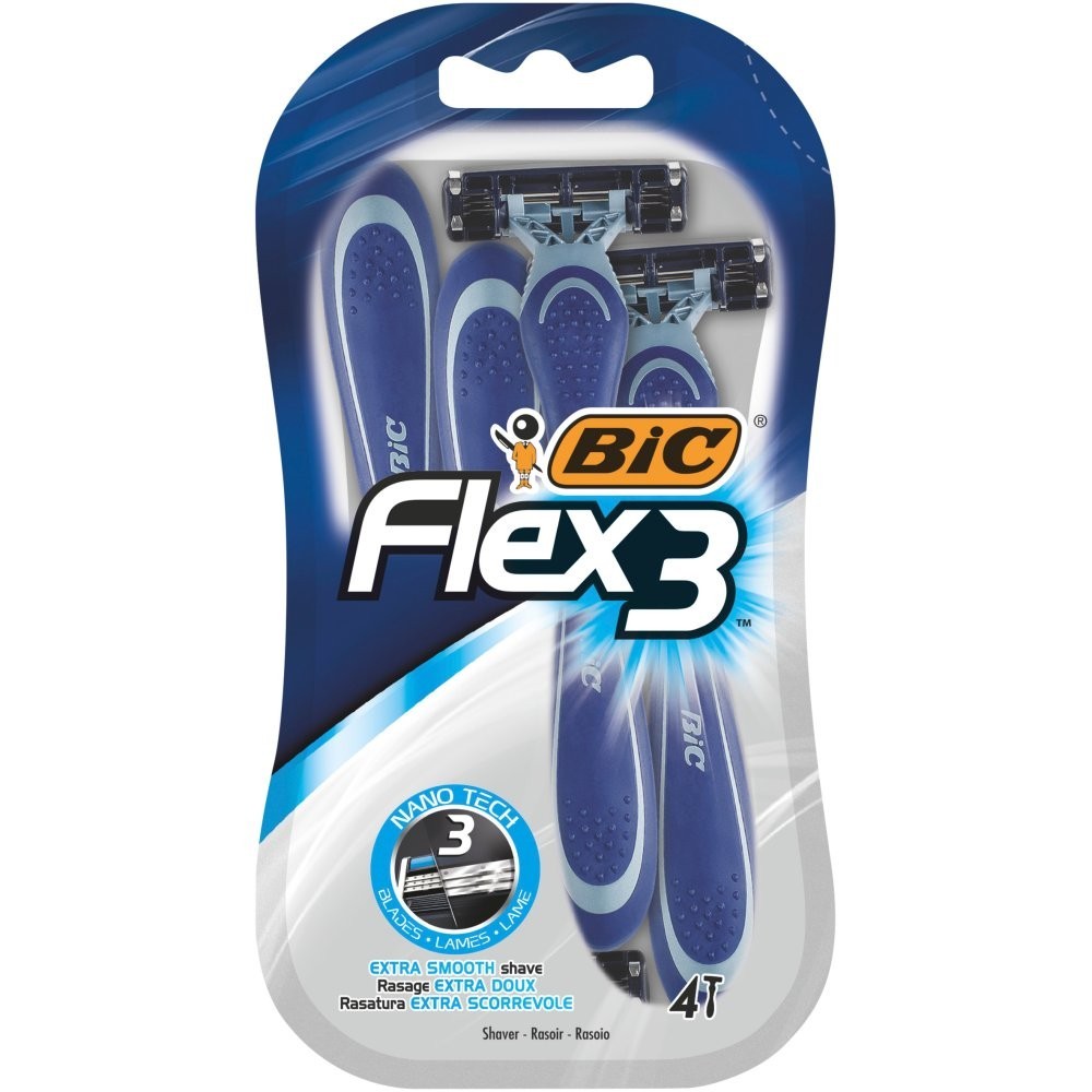 8 Pack BIC Flex 3 Men's 3 Blade Disposable Razors 4s x8 - Bulk Value Pack