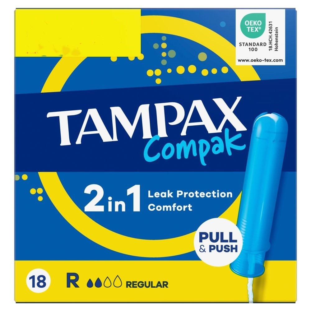 6 Pack Tampax Compak Regular Tampons With Applicator 18s x6 - Bulk Value Pack