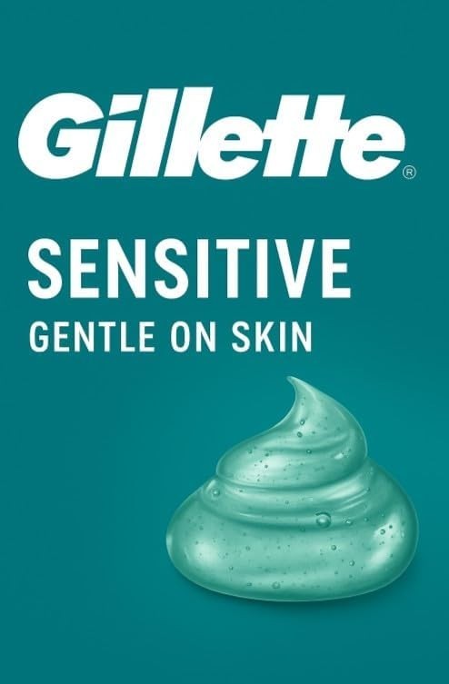 6 Pack Gillette Classic Sensitive Shave Gel 200ml x6 - Bulk Value Pack