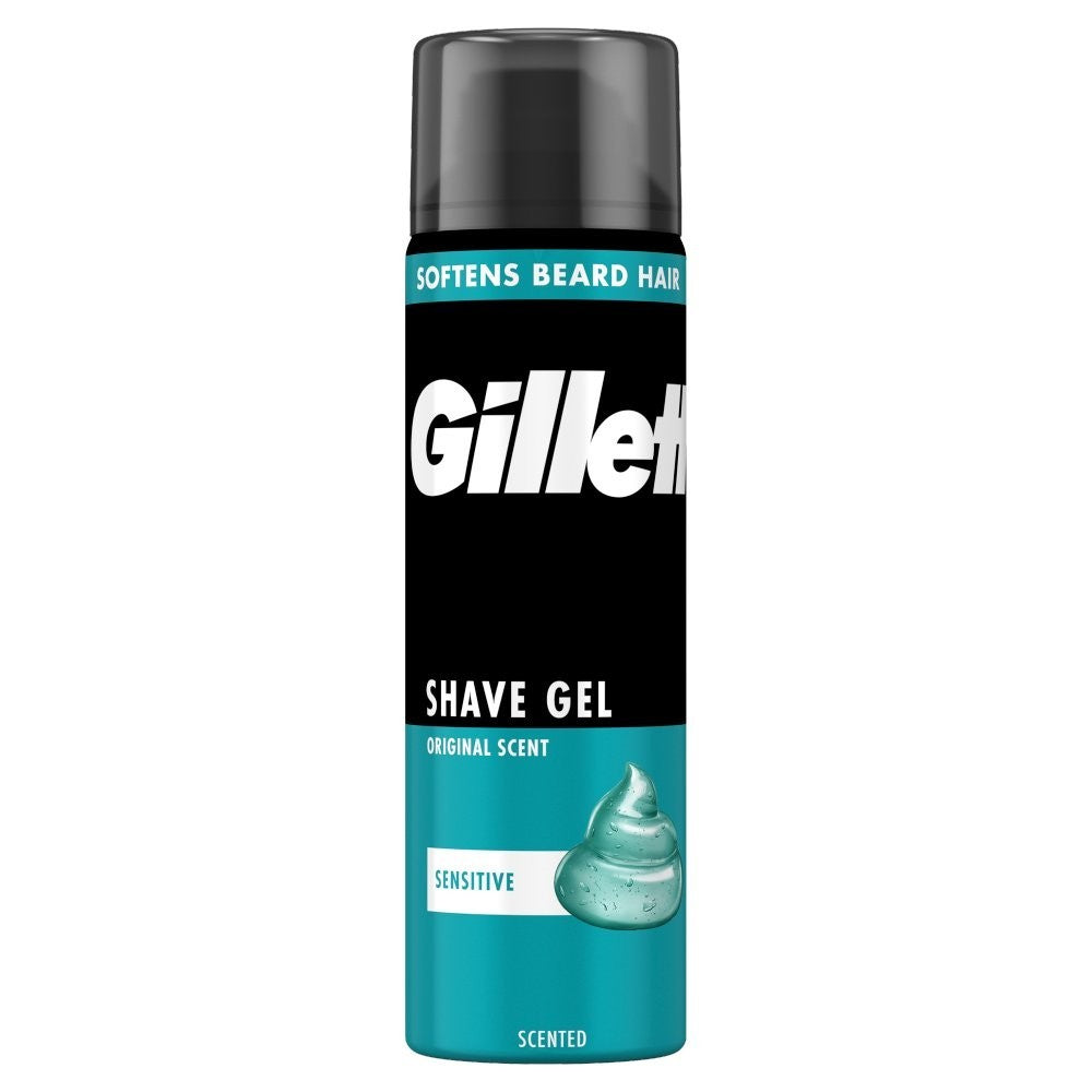 6 Pack Gillette Classic Sensitive Shave Gel 200ml x6 - Bulk Value Pack