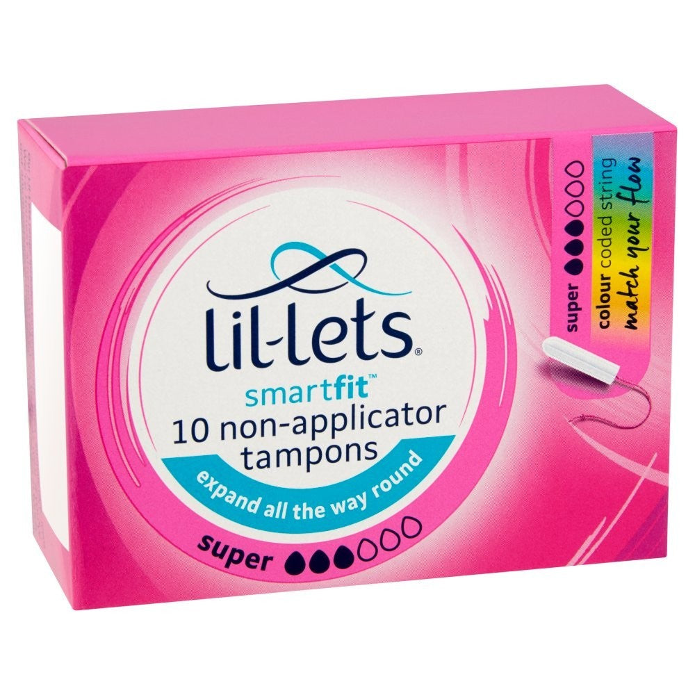 8 Pack Lil-Lets Smartfit 10 Non-Applicator Tampons Super 10s x8 - 80 Total