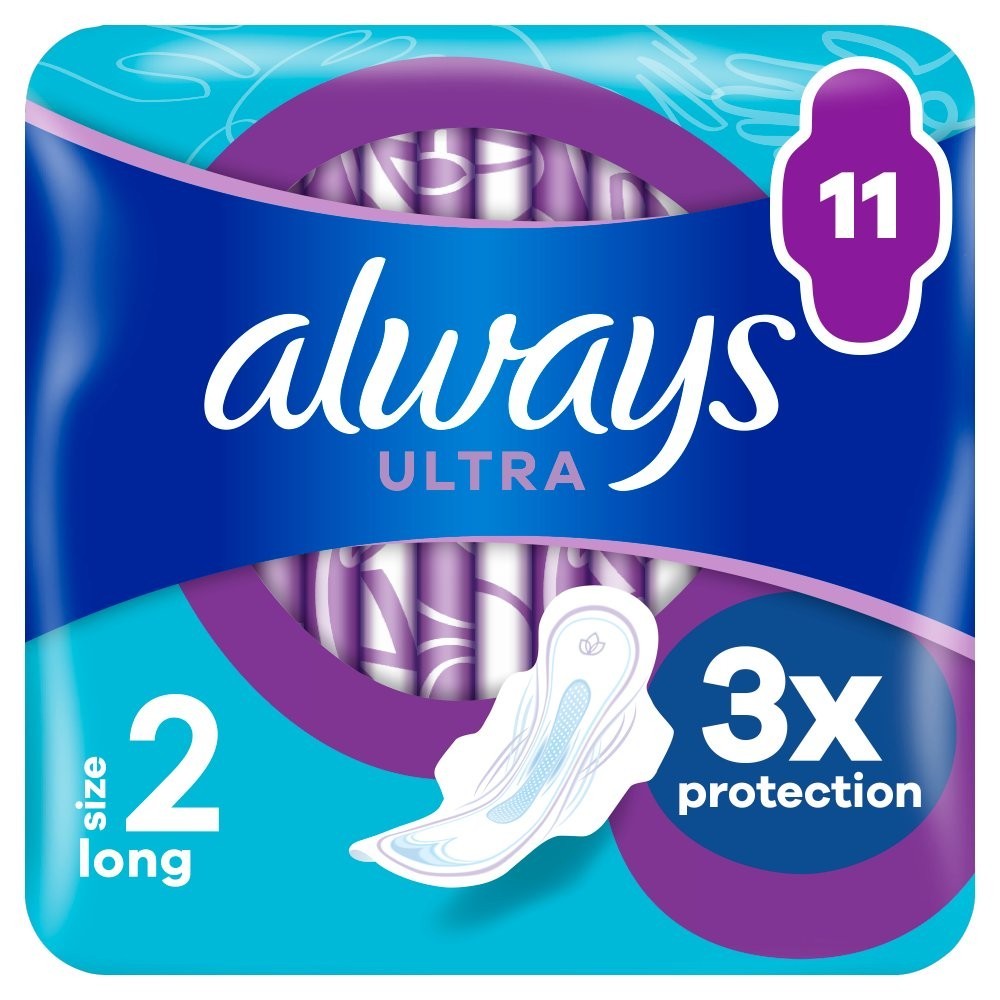 6 Pack Always Ultra Day Pads Long (S2) Wings 11s x6 - 66 Pads Total - Bulk Value