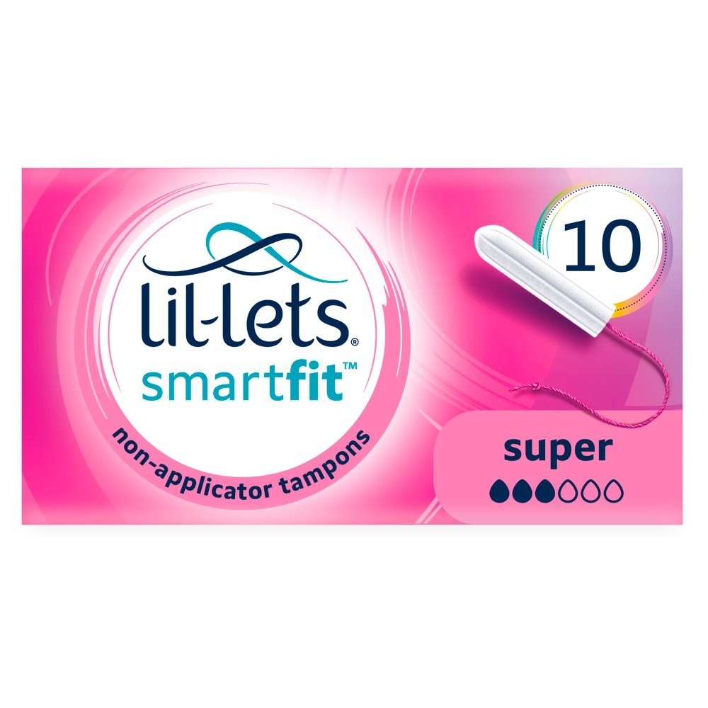 8 Pack Lil-Lets Smartfit 10 Non-Applicator Tampons Super 10s x8 - 80 Total