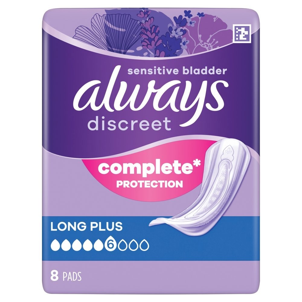 5 Pack Always Discreet Incontinence Pads Long Plus 8s x5 - 40 Pads Total