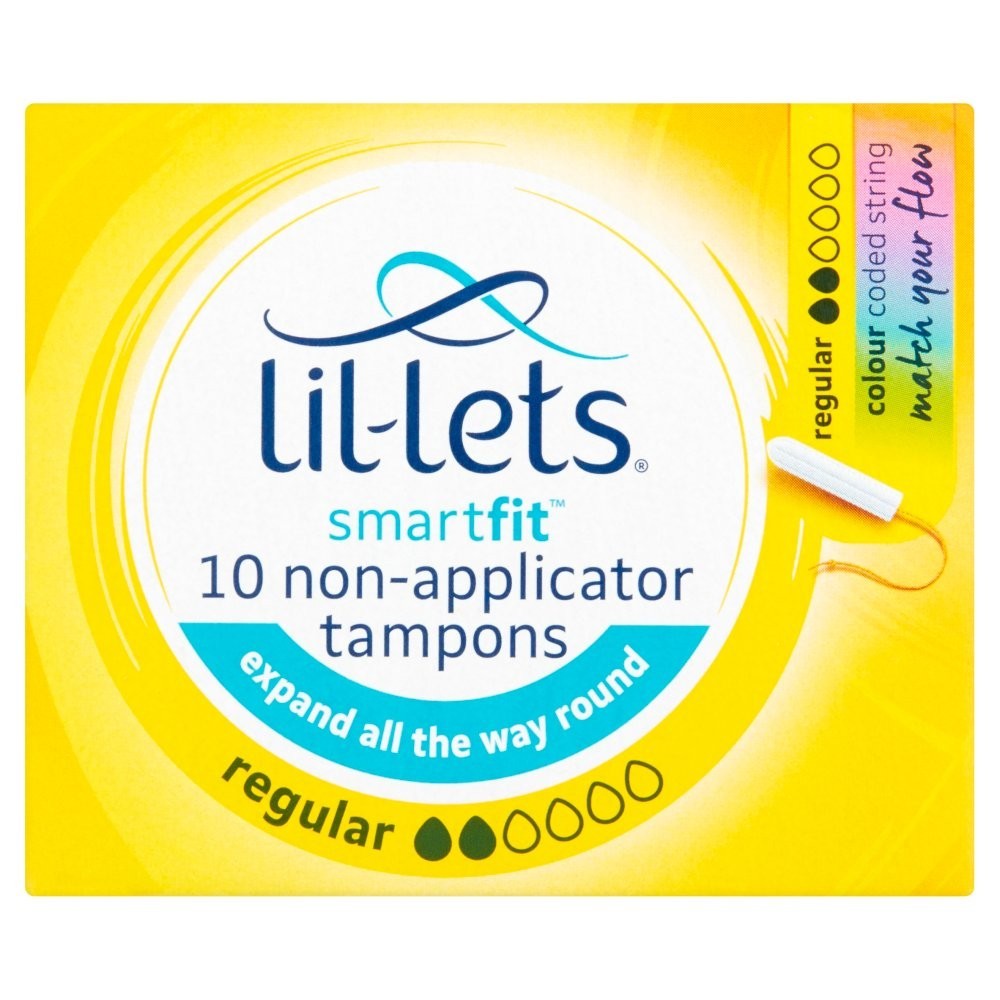 8 Pack Lil-Lets Smartfit 10 Non-Applicator Tampons Regular 10s X8 - 80 Total