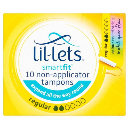 8 Pack Lil-Lets Smartfit 10 Non-Applicator Tampons Regular 10s X8 - 80 Total