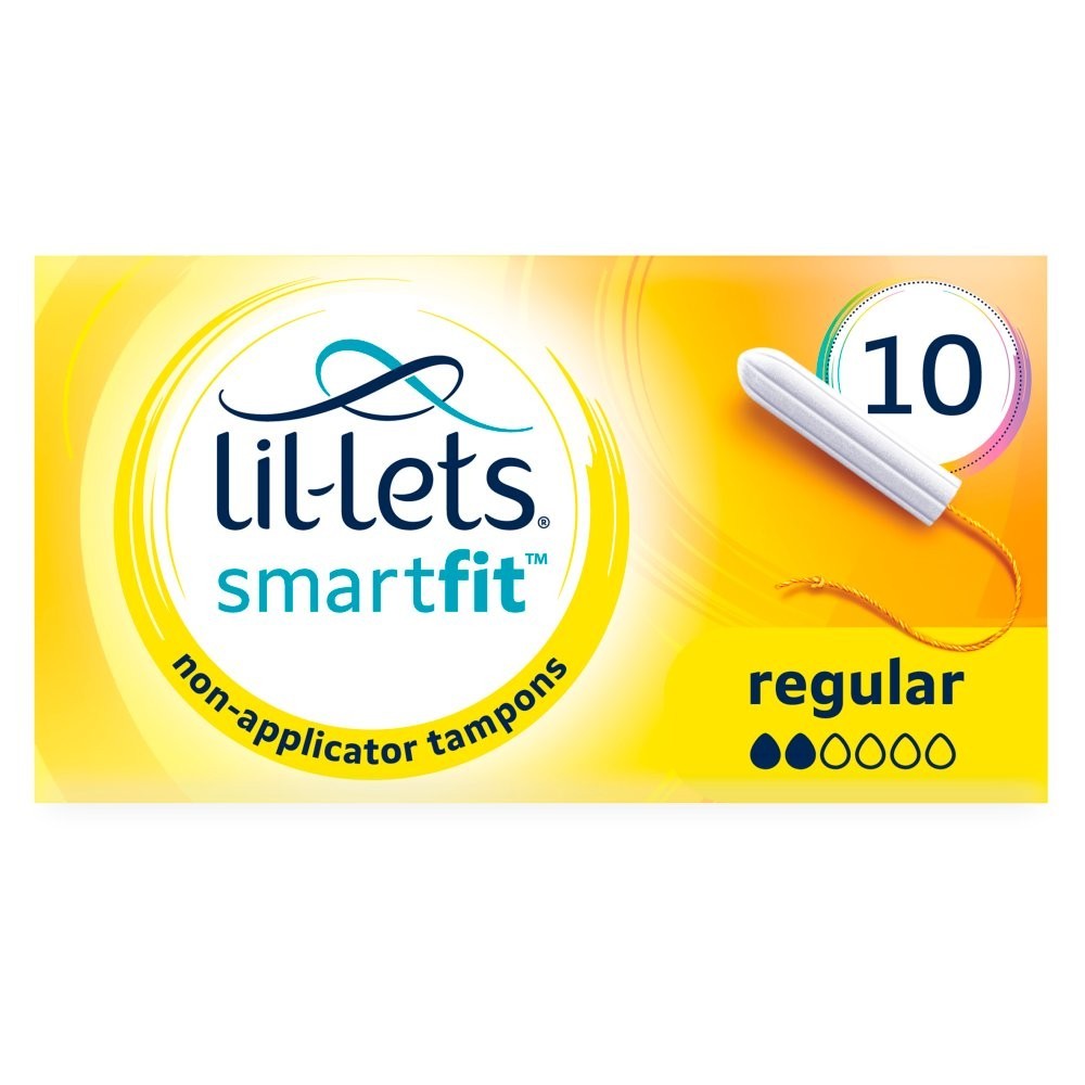 8 Pack Lil-Lets Smartfit 10 Non-Applicator Tampons Regular 10s X8 - 80 Total