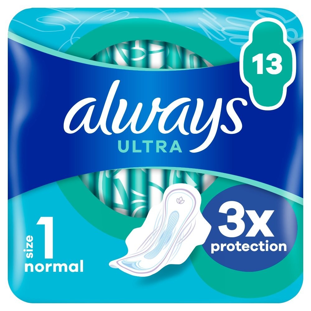 6 Pack Always Ultra Day Pads Normal (S1) Wings 13s x6 - 78 Pads Total - Bulk Buy