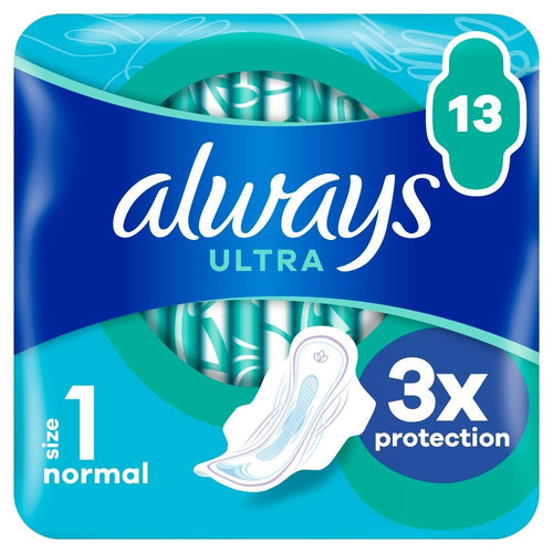 6 Pack Always Ultra Day Pads Normal (S1) Wings 13s x6 - 78 Pads Total - Bulk Buy