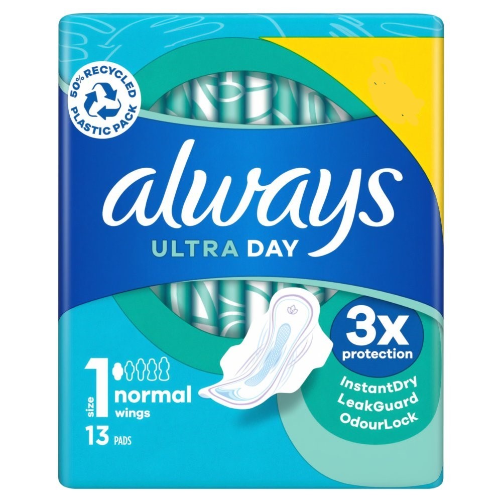 6 Pack Always Ultra Day Pads Normal (S1) Wings 13s x6 - 78 Pads Total - Bulk Buy