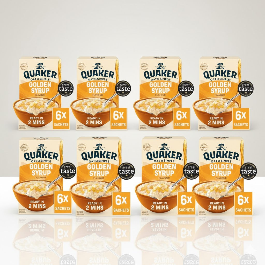 Quaker Oat So Simple Porridge Sachets - Golden Syrup & Original (8 Pack Bundle)