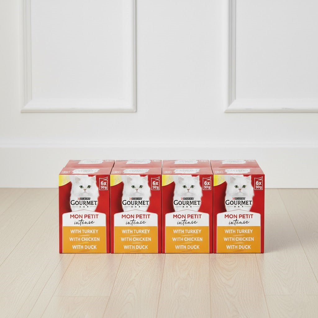 GOURMET Mon Petit Intense Wet Cat Food - Duck, Chicken & Turkey Selection (8 x 6 x 50g)