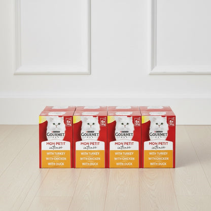 GOURMET Mon Petit Intense Wet Cat Food - Duck, Chicken & Turkey Selection (8 x 6 x 50g)