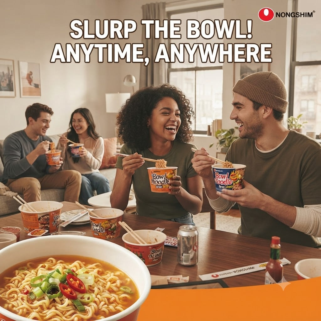 Nongshim Bowl Noodle Instant Soup – Spicy Chicken & Hot & Spicy Flavors (100g)