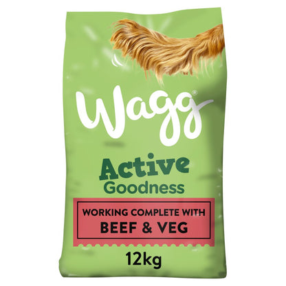 Wagg Active Goodness Working Complete Dry Dog Food – Beef & Veg or Chicken & Veg