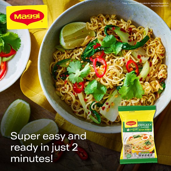 Maggi 2 Minute Authentic Malaysian Noodles – Curry or Chicken Flavor (5 Pack x 6)