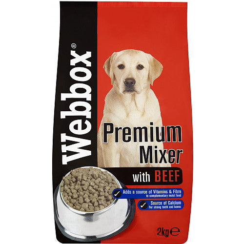 Webbox Mixer Biscuit with Beef - Choose Size: 2kg Single or 4-Pack Bundle