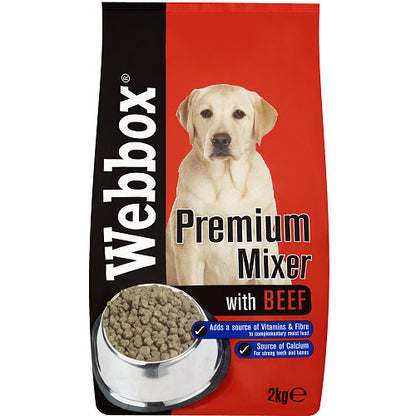 Webbox Mixer Biscuit with Beef - Choose Size: 2kg Single or 4-Pack Bundle