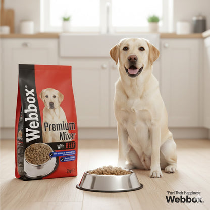 Webbox Mixer Biscuit with Beef - Choose Size: 2kg Single or 4-Pack Bundle