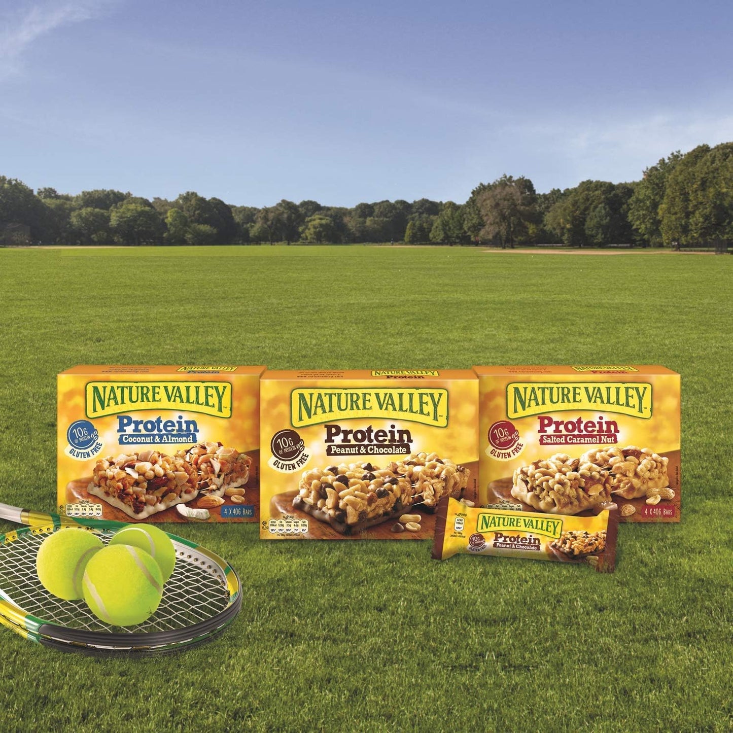 Nature Valley Protein Snack Bars - Peanut & Chocolate or Salted Caramel Nut (12 x 40g)