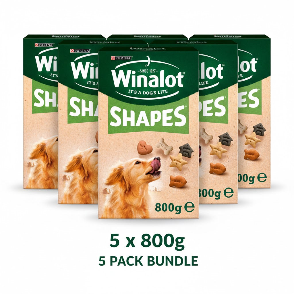 Purina Winalot Shapes Adult Dog Biscuits – 800g (5 Pack Bundle)