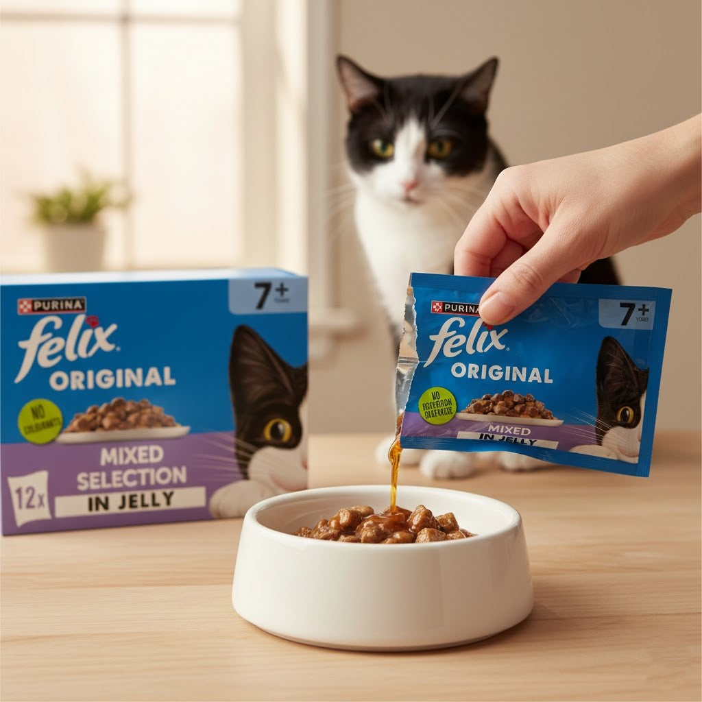 FELIX Original Senior Wet Cat Food in Jelly – Mixed Selection (4 x 12 x 85g)