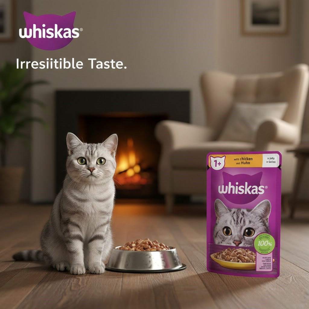 Whiskas 1+ Adult Wet Cat Food – Chicken & Tuna Selection Pouches (85g, Pack of 28)