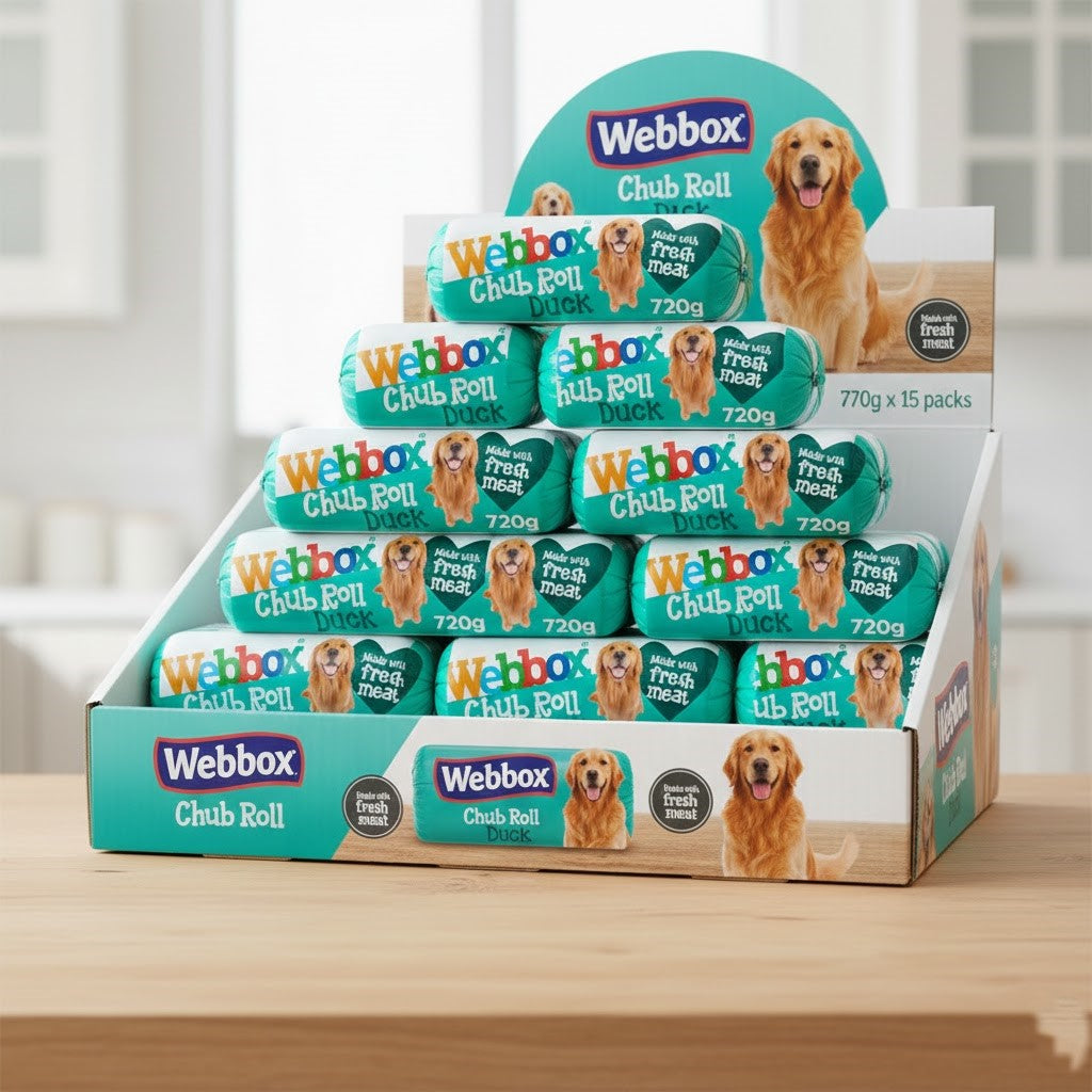 Webbox Dog Chub Roll Multipack & Flavours | Duck, Chicken, Beef | 720g