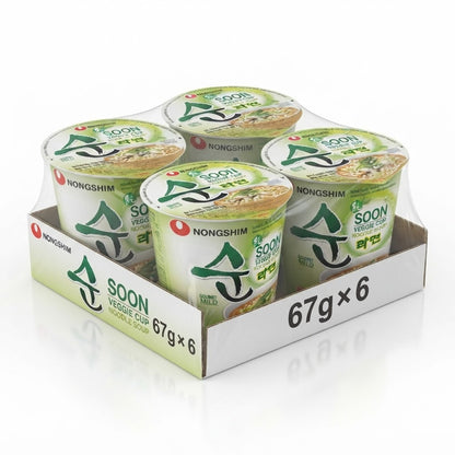 Nongshim Soon Veggie Cup Noodle Soup - Vegan Instant Ramen