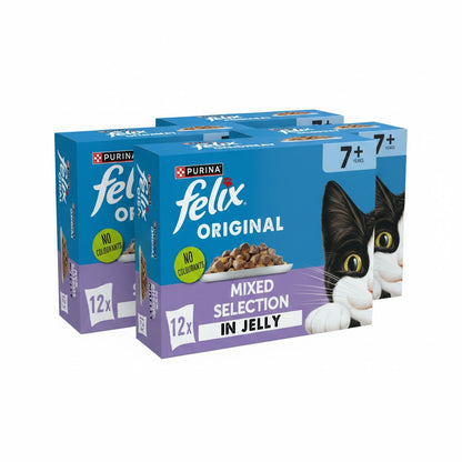 FELIX Original Senior Wet Cat Food in Jelly – Mixed Selection (4 x 12 x 85g)