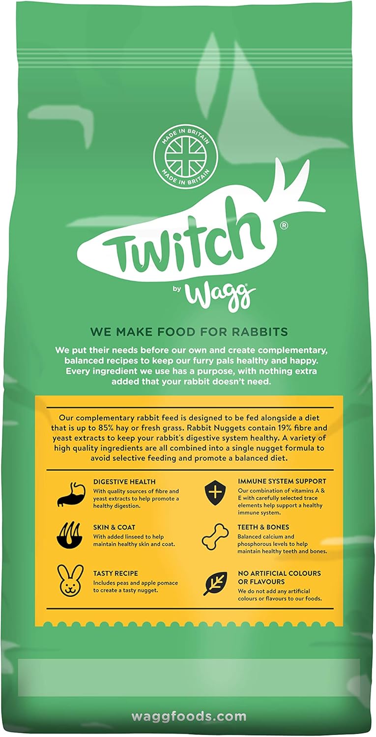 Twitch by Wagg Rabbit Nuggets – Premium Complementary Rabbit Feed - 2kg Packs