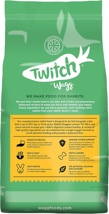 Twitch by Wagg Rabbit Nuggets – Premium Complementary Rabbit Feed - 2kg Packs