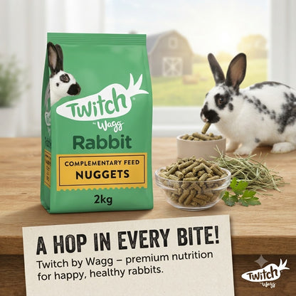 Twitch by Wagg Rabbit Nuggets – Premium Complementary Rabbit Feed - 2kg Packs