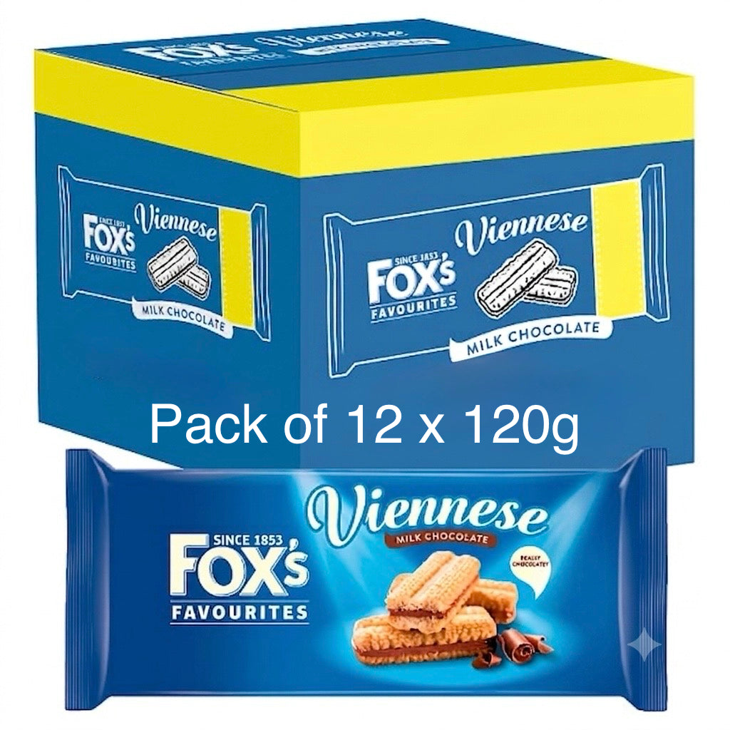 Fox's Viennese Milk Chocolate Biscuits 120g x 12 | Bulk Pack