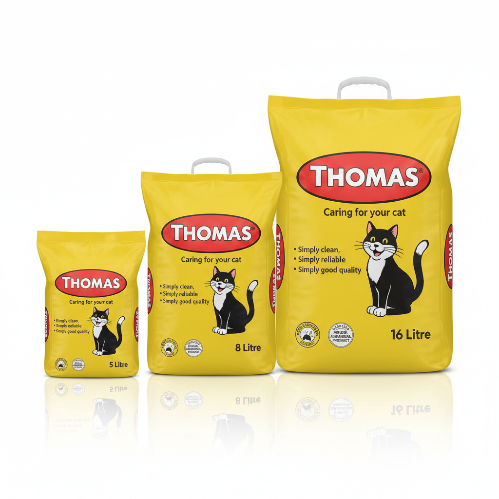 Thomas Cat Litter – Highly Absorbent Mineral Litter - 5L, 8L & 16L