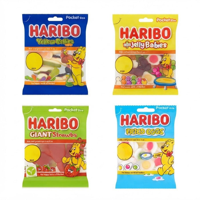 HARIBO Fun Size Pocket Bags Sweets 60g x 20 | 4 Variety Options