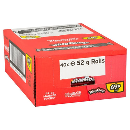 52g x 40 Maynards Bassetts Wine Gums Sweets Roll Bulk Box Fruit Flavoured Candy