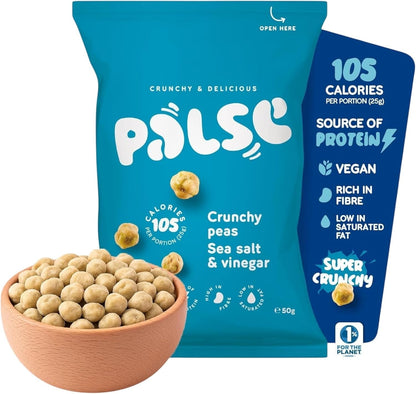 Palse Crunchy Peas & Broad Beans 50g x 12 | 3 Flavours | Vegan High Fibre