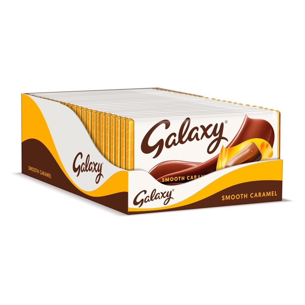 135g x 24 Galaxy Smooth Caramel & Milk Chocolate Block Bar Bulk Box Wholesale