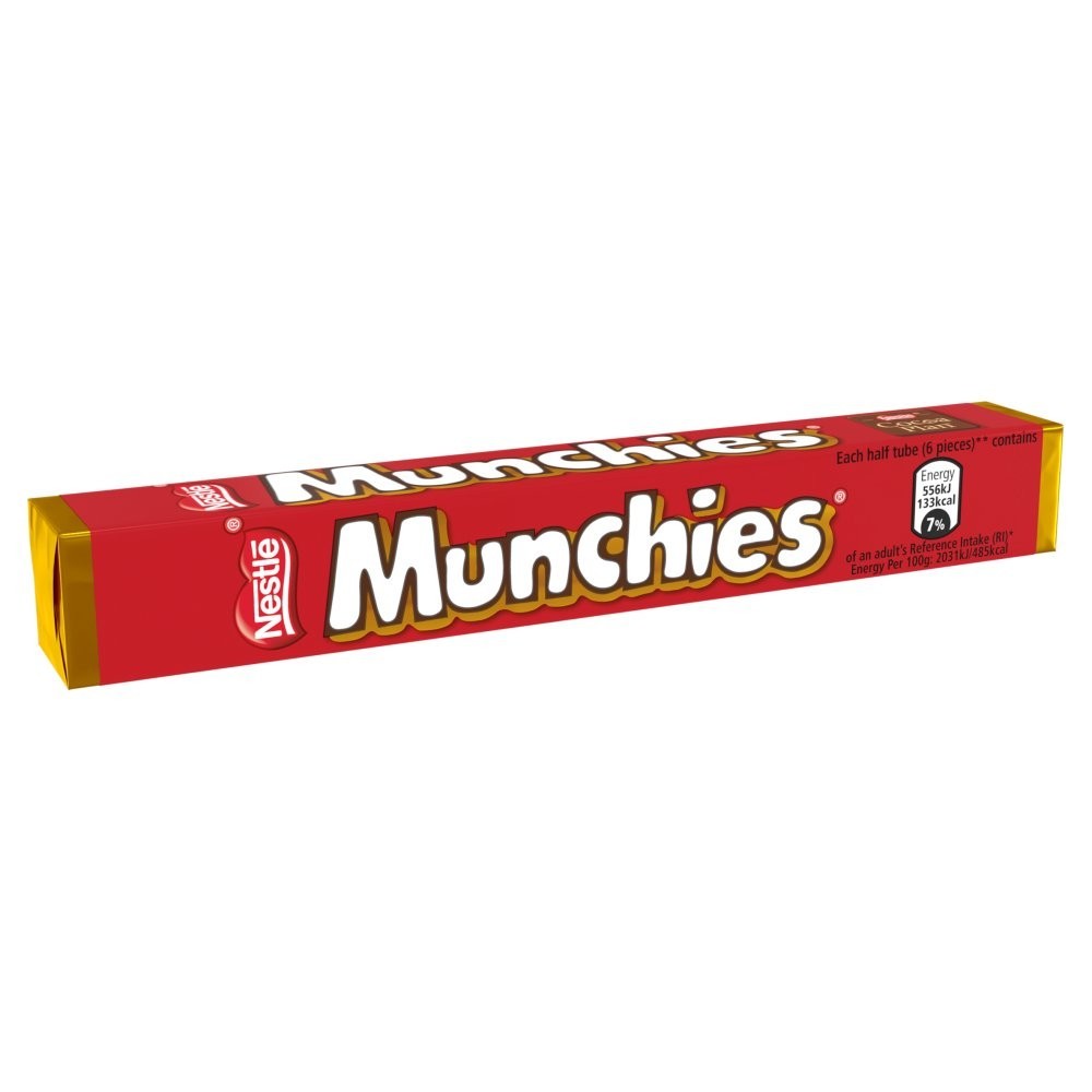 36x Nestle Munchies Milk Chocolate & Caramel Tube 52g Bulk Box Sharing Sweets
