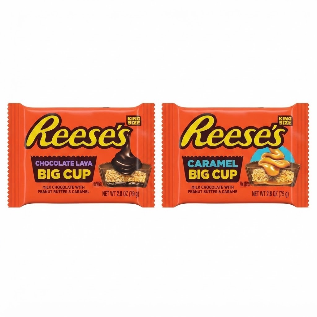 79g x 16 Pack Reese's Big Cup King Size Chocolate Lava & Caramel Peanut Butter Bulk