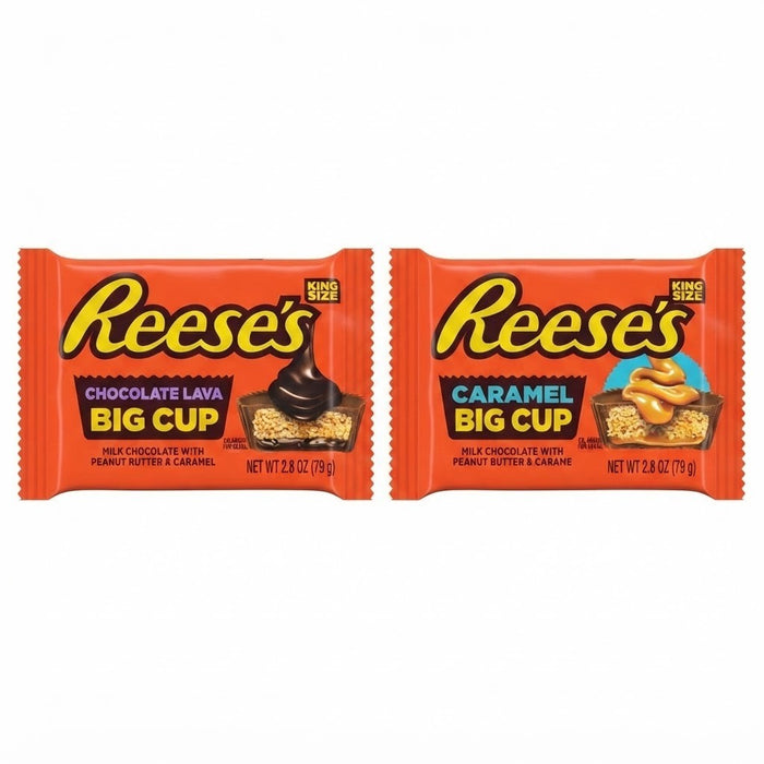 79g x 16 Pack Reese's Big Cup King Size Chocolate Lava & Caramel Peanut Butter Bulk