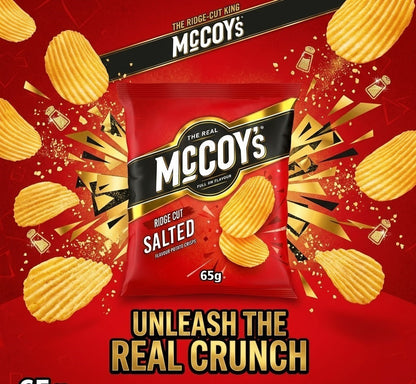 McCoy's Ridge Cut Crisps 65g x 20 | Full On Flavour | 7 Variants