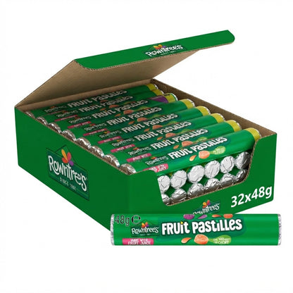 48g x 32 Rowntree's Fruit Pastilles Sweets Bulk Box Paper Tube Vegan Friendly